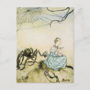 Vintag Little Miss Muffet von Arthur Rackham Postkarte