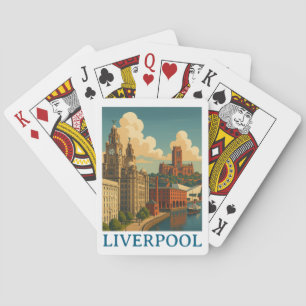 Vintag Liverpool England Reisen Stadt Ansicht Spielkarten