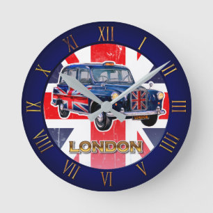 Vintag London Black Cab Runde Wanduhr