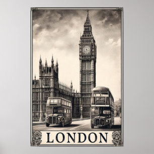 Vintag London England Reiseplakat Poster