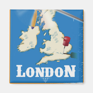 Vintag London, England Travel Poster Magnet