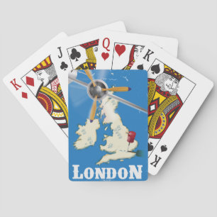 Vintag London, England Travel Poster Spielkarten