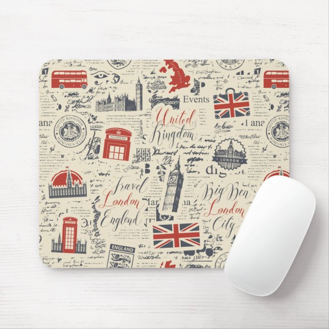 Vintag London Mousepad (Mit Mouse)