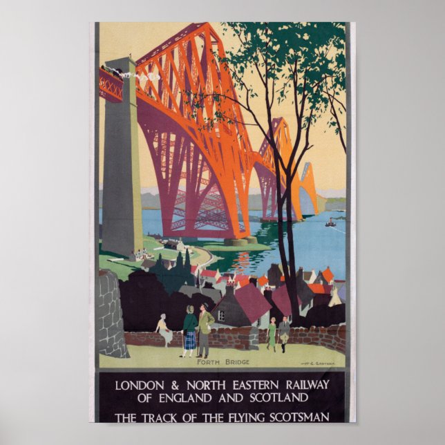 Vintag London, Schottland, Bahnreisepaket Poster (Vorne)
