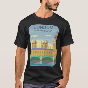Vintag London T - Shirt Retro UK Travel Souvenir