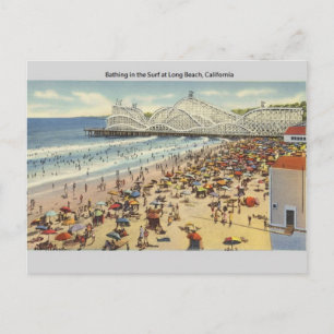 Vintag Long Beach California Postcard Postkarte
