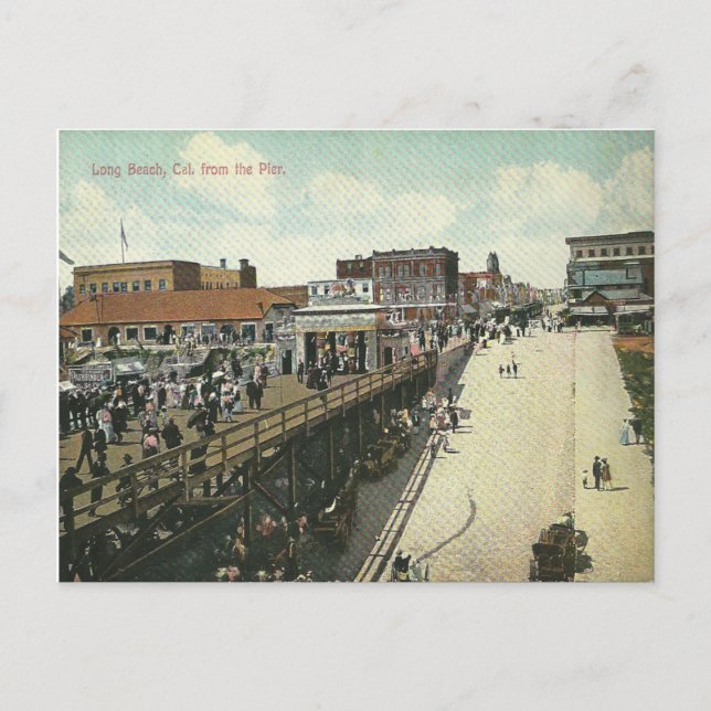 Vintag Long Beach Kalifornien Postkarte (Vorderseite)