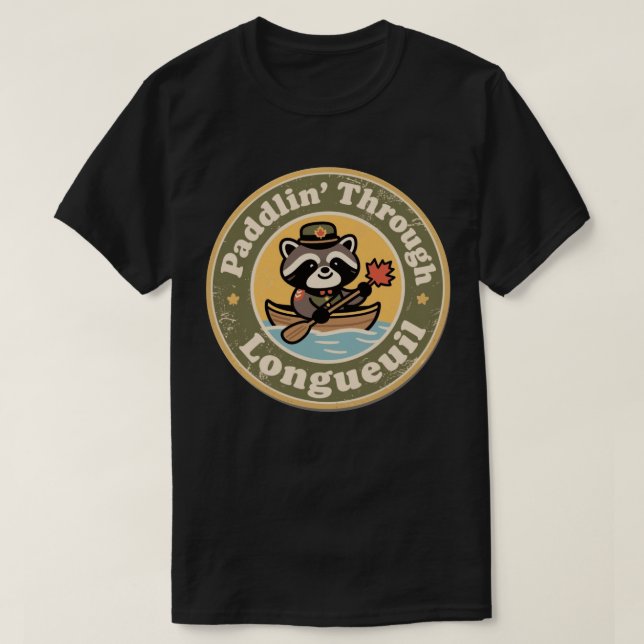 Vintag Longueuil Quebec Kanufahrer T-Shirt (Design vorne)