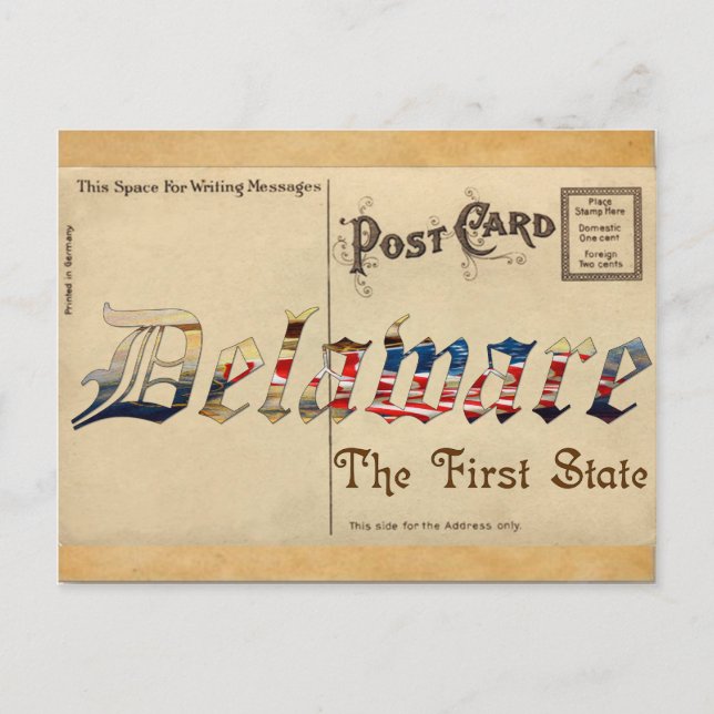 Vintag Look Delaware Old Postcard Postkarte (Vorderseite)