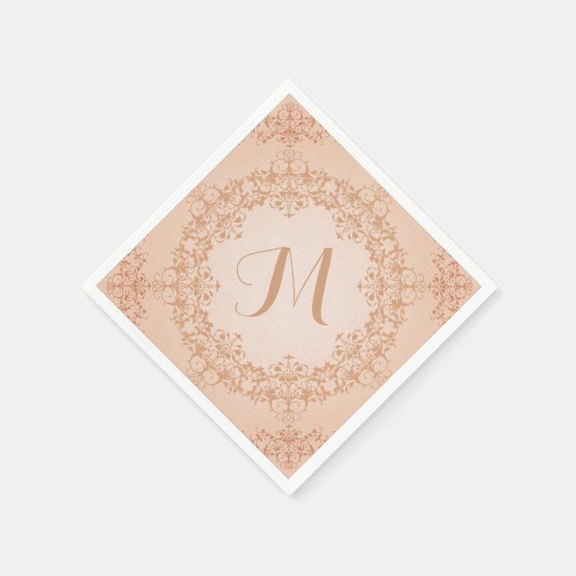 Vintag Look Monogram Napkins Serviette (Ecke)