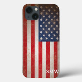 Vintag Look Monogram USA Patriotic Flag Design Case-Mate iPhone Hülle