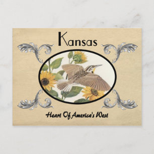 Vintag Look Old Postcard Kansas Staat Postkarte