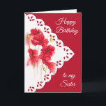 Vintag Look Red Poppy Blume für Sister Birthday Karte<br><div class="desc">Vintag Look Red Poppy Blume für Sister Birthday</div>
