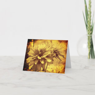 Vintag Look Sepia Daisies Floral Note Card Dankeskarte