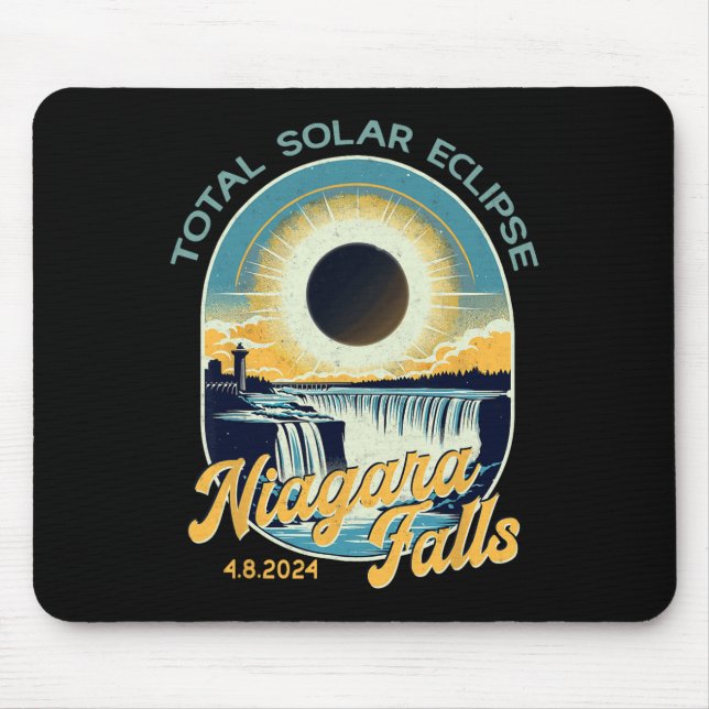 Vintag Look Total Solar Eclipse Niagara Falls Mousepad (Vorne)