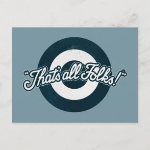 Vintag LOONEY TUNES™ "DAS SIND ALLE FOLKS!™" Postkarte