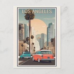 Vintag Los Angeles California City Skyline Travel Postkarte