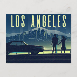 Vintag Los Angeles California Cityscape Postkarte