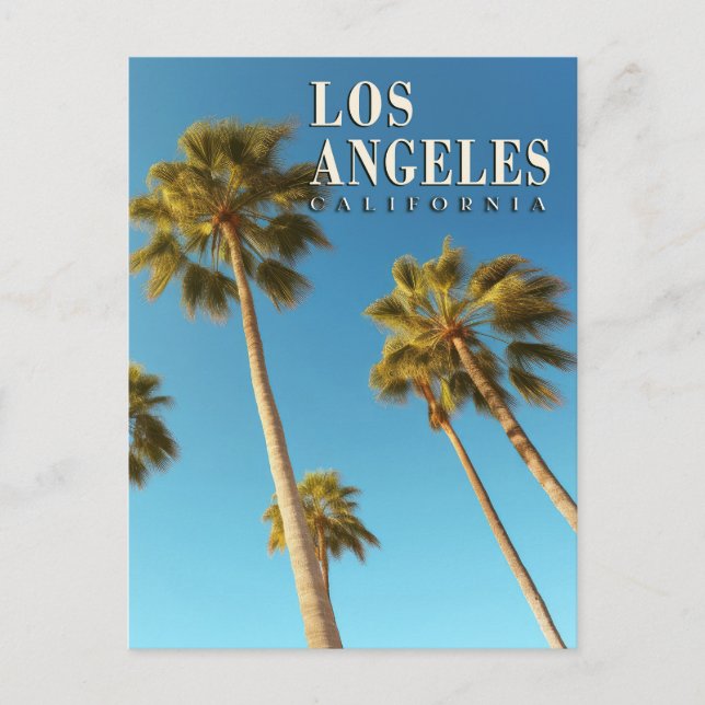 Vintag Los Angeles, California Palm Tree Travel Postkarte (Vorderseite)
