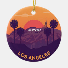 Vintag Los Angeles Hollywood Sunset Keramik Ornament