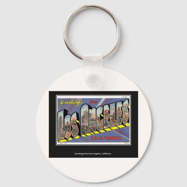 Vintag Los Angeles Kalifornien Vintag Schlüsselanhänger (Vorderseite)