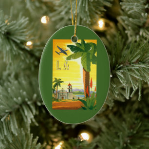 Vintag Los Angeles, Mission Kaliforniens mit Palm Keramik Ornament
