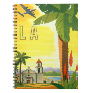 Vintag Los Angeles, Mission Kaliforniens mit Palm Notizblock