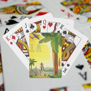 Vintag Los Angeles, Mission Kaliforniens mit Palm Spielkarten