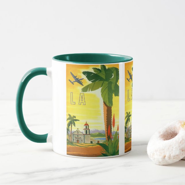 Vintag Los Angeles, Mission Kaliforniens mit Palm Tasse (Mit Donut)