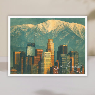 Vintag Los Angeles Watercolor Retro California Feiertagspostkarte