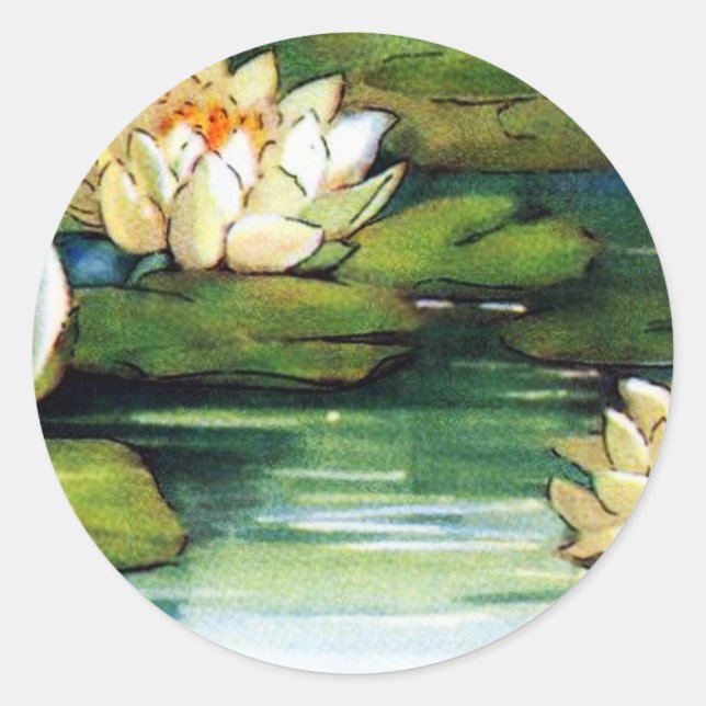Vintag Lotus Runder Aufkleber (Vorderseite)