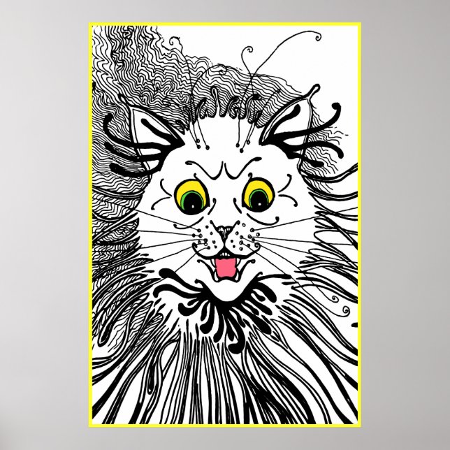 Vintag Louis Wain Art Nouveau Cat Poster (Vorne)