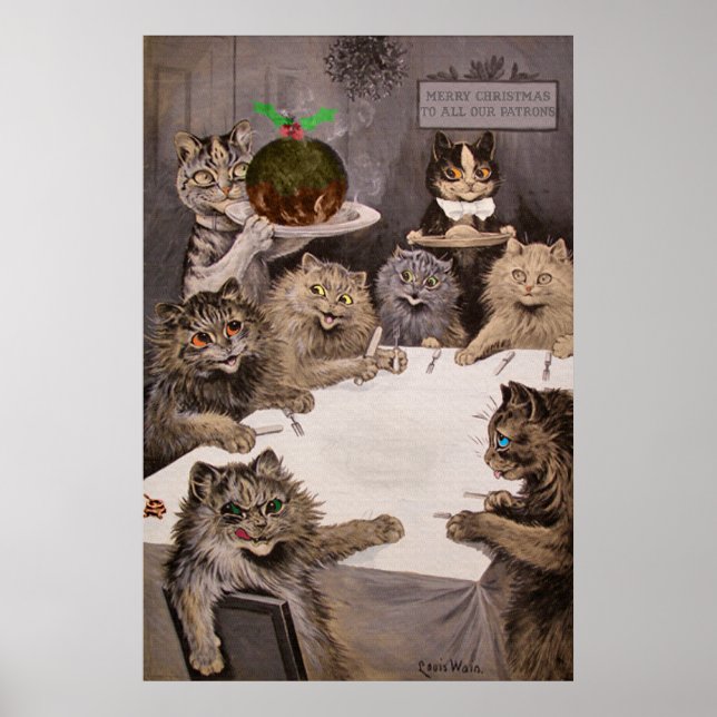 Vintag Louis Wain Cats Party Poster (Vorne)