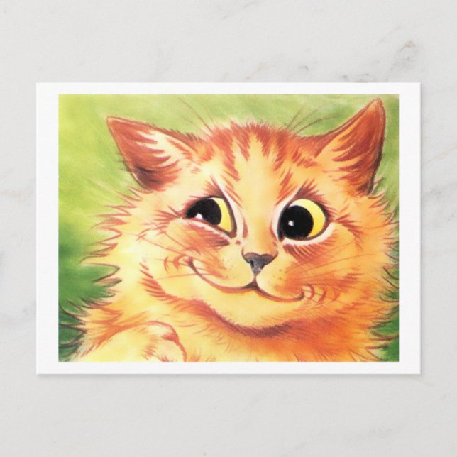 Vintag Louis Wain lächelnd Cat Postcard Postkarte (Vorderseite)