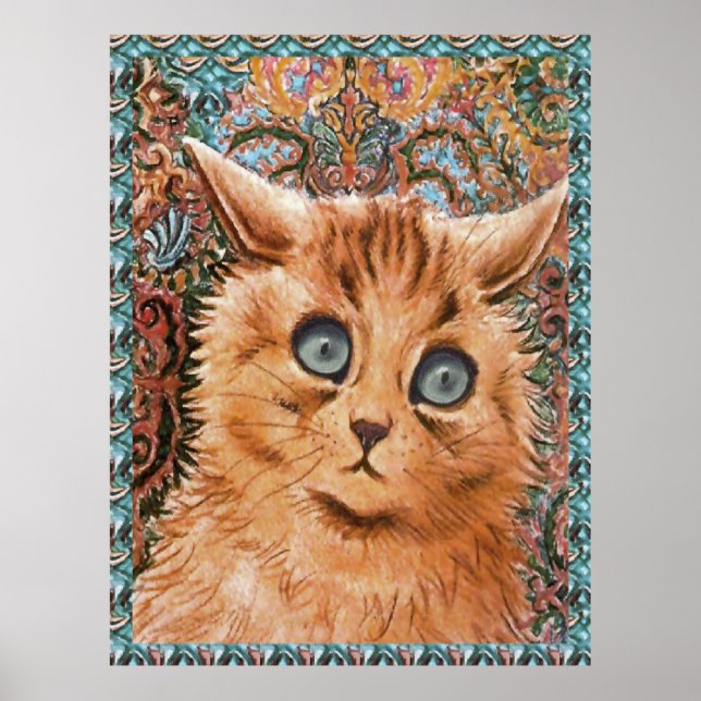 Vintag Louis Wain Wallpaper Cat Art Poster (Vorne)