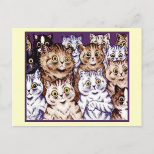 Vintag Louis Wain Wunderkatzen Postkarte