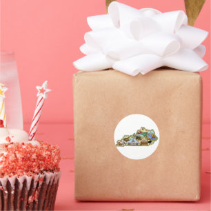 Vintag Louisville Lexington Kentucky Map Runder Aufkleber