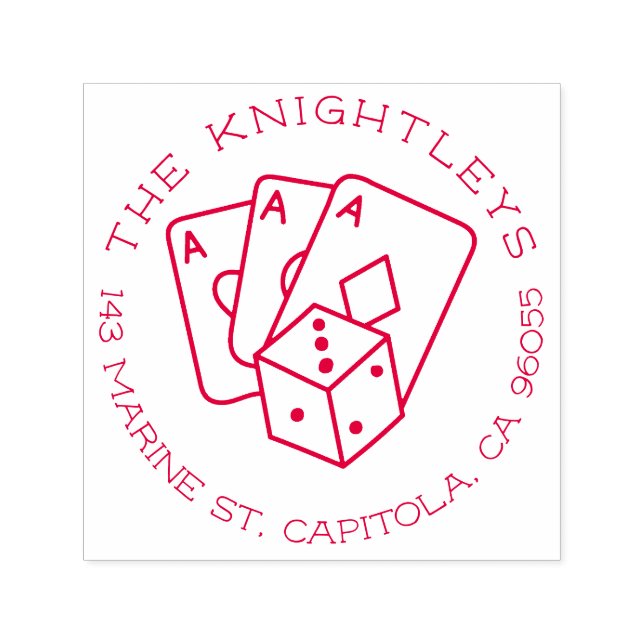 Vintag Lucky Ace Tattoo Rücksendeadresse Permastempel (Design)