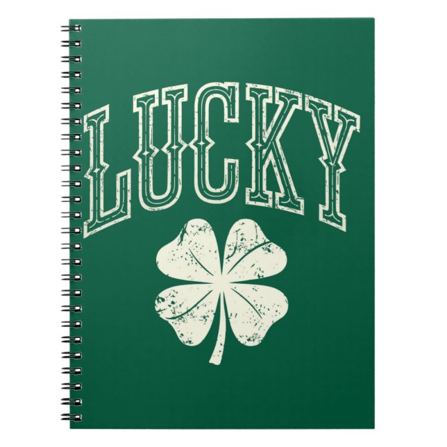 Vintag Lucky Clover St Patrick's Day Notizblock (Vorderseite)