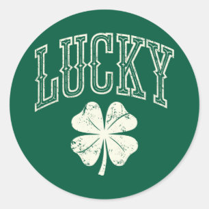 Vintag Lucky Clover St Patrick's Day Runder Aufkleber