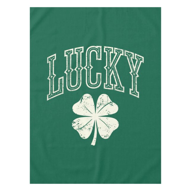 Vintag Lucky Clover St Patrick's Day Tischdecke (Vorderseite)