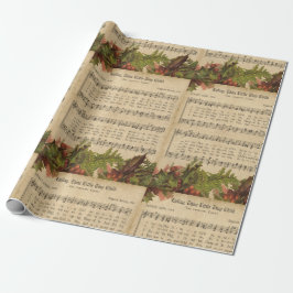 Vintag Lullay Thou Little Tiny Child Christmas Geschenkpapier