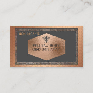 Vintag Luxus Rose Gold Honigbiene Logo Visitenkarte