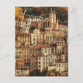 Vintag Lyon Frankreich Postkarte