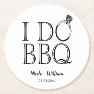 Vintag mache ich GRILLEN Barbecue Country Wedding Runder Pappuntersetzer
