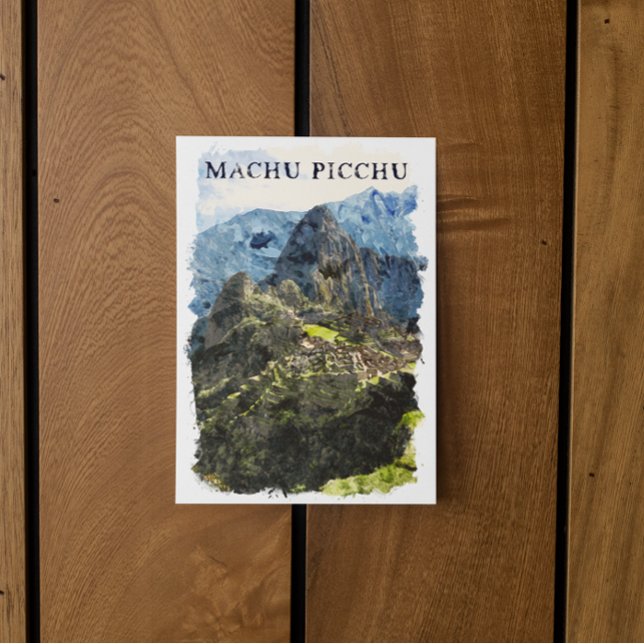 Vintag Machu Picchu Peru Wasserfarbenmalerei Postkarte (Vintage Machu Picchu Peru Watercolor Paint Postcard)
