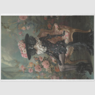 Vintag Madame Fleur Standard Poodle Decoupage Seidenpapier