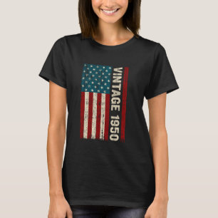 Vintag Made in 1950 American Flag 75 th Birthday G T-Shirt