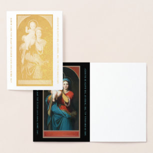 VINTAG MADONNA UND CHRISTKIND FOLIENKARTE