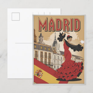 Vintag Madrid Spanien Florenz Souvenirs, Geschenke Postkarte